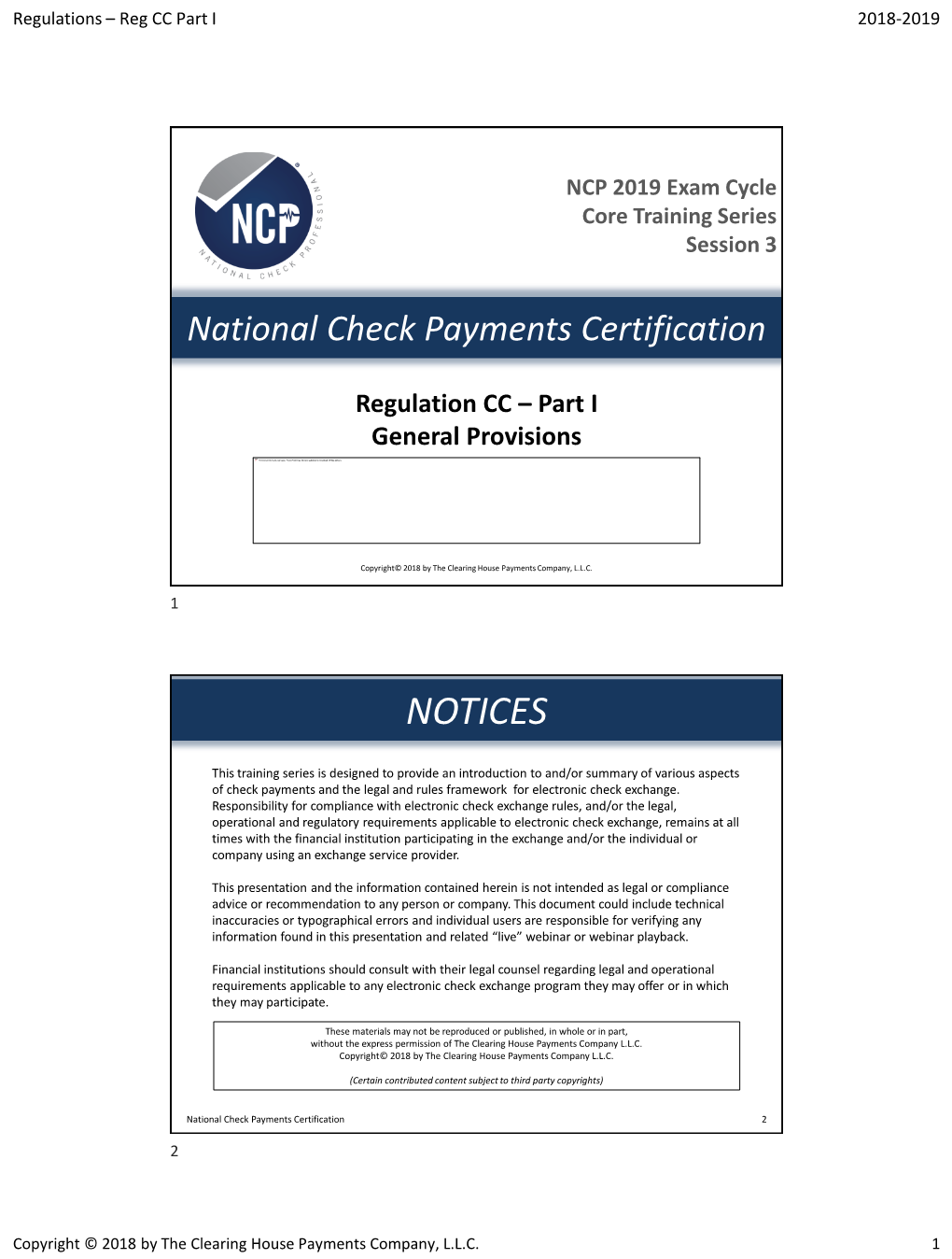 National Check Payments Certification