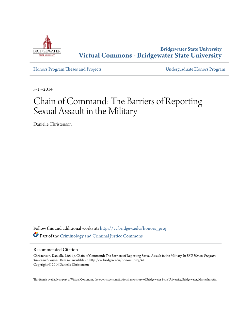 The Barriers of Reporting Sexual Assault in the Military