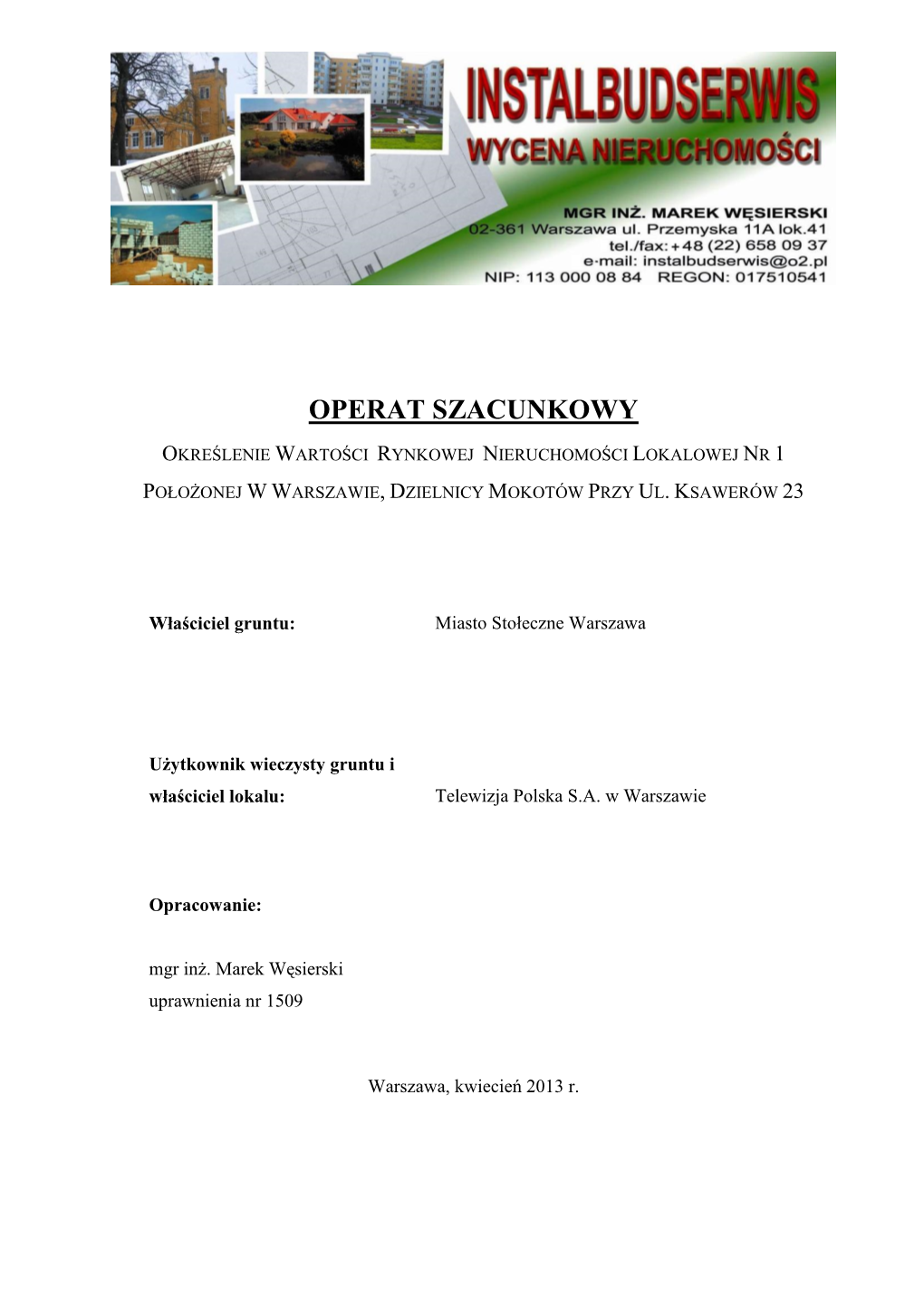 Operat Szacunkowy