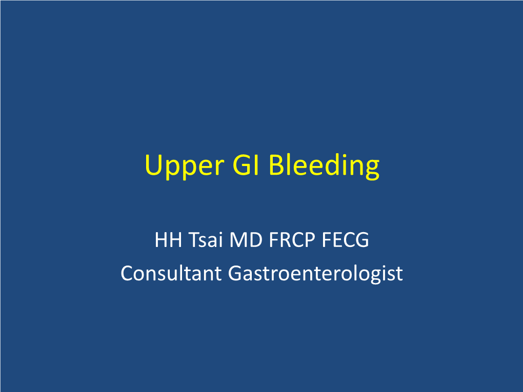 Upper GI Bleeding