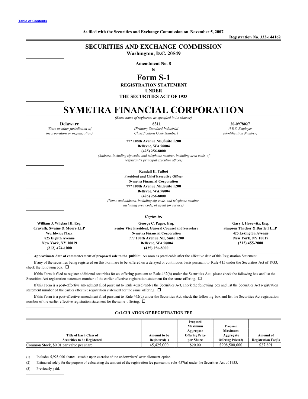 Symetra Financial Corporation