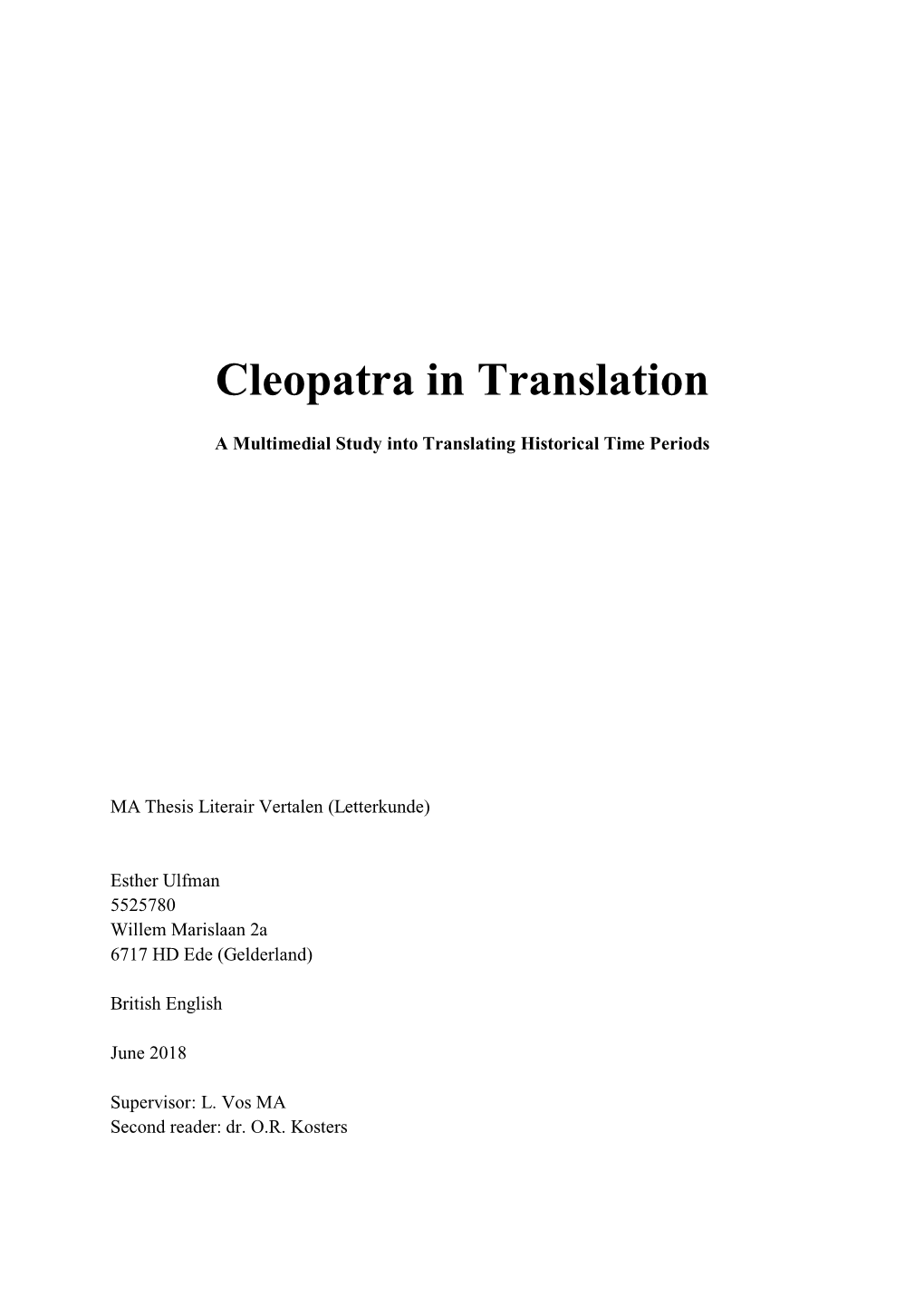 Cleopatra in Translation
