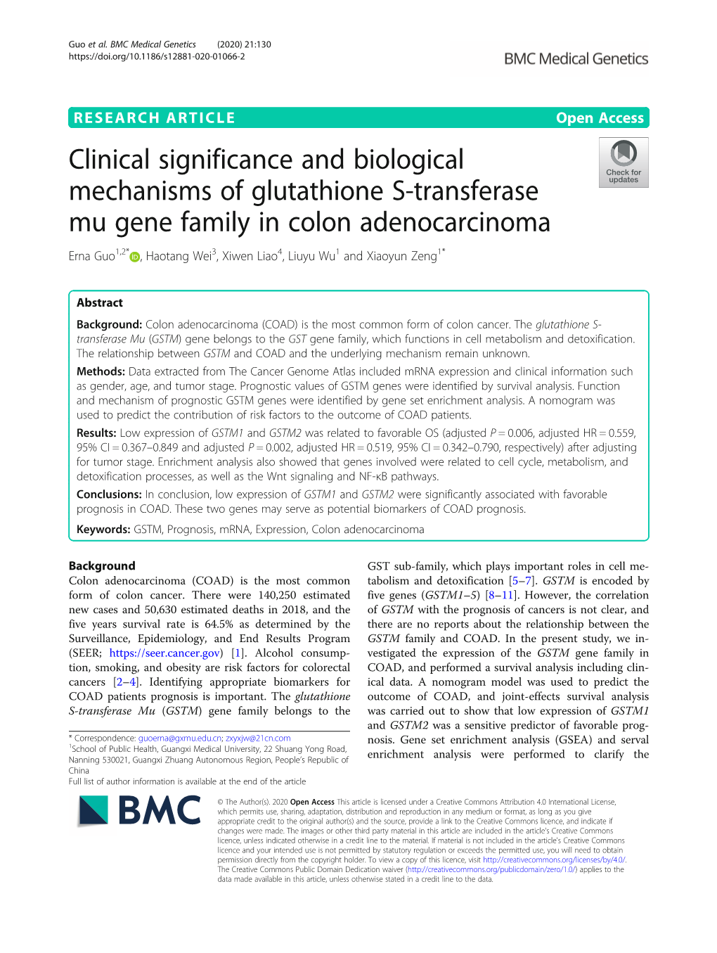 Clinical Significance and Biological Mechanisms of Glutathione S