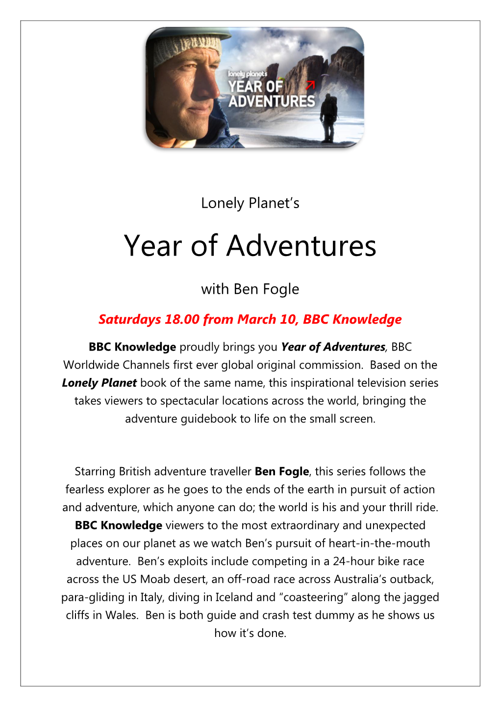 Year of Adventures