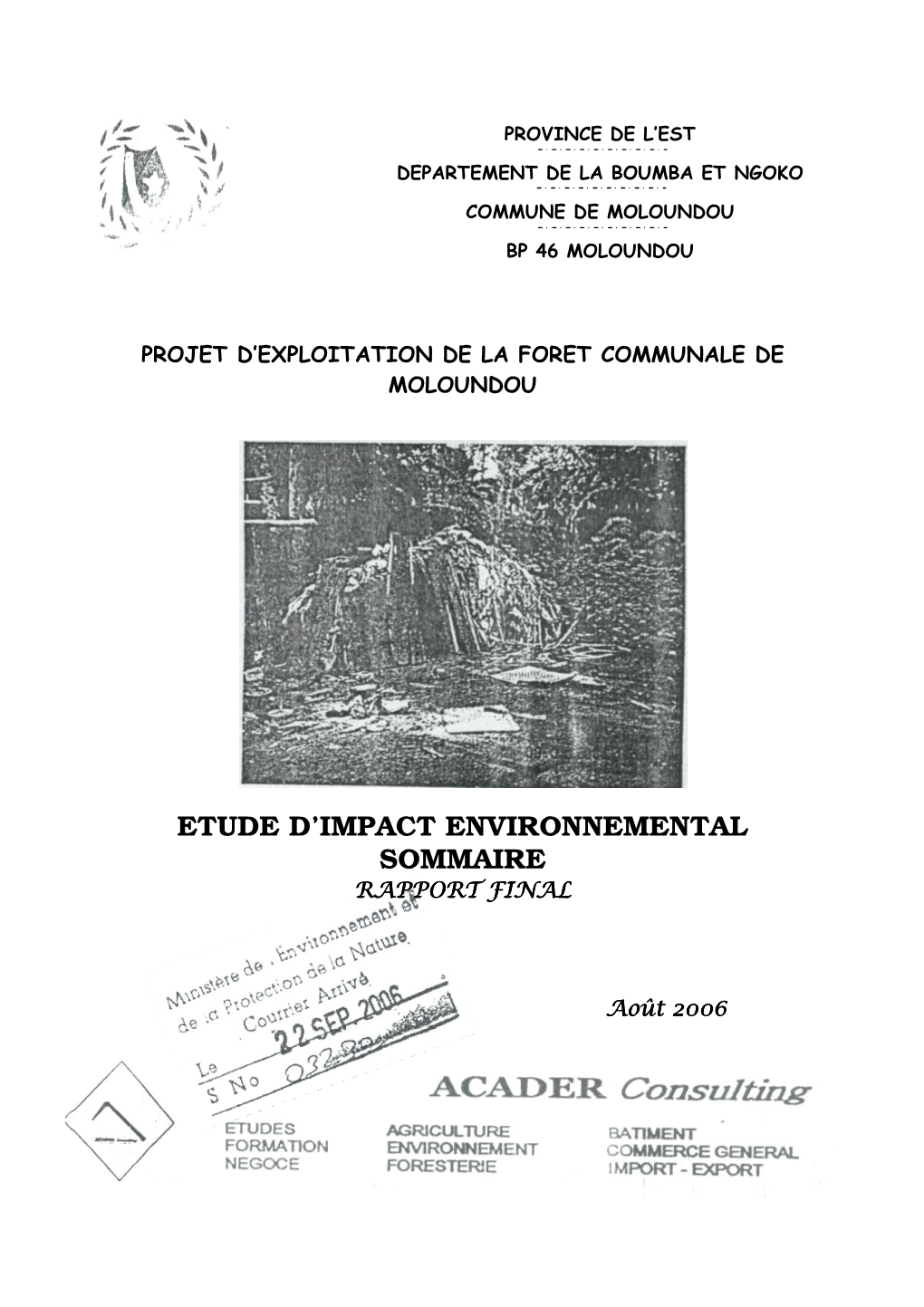 Etude D'impact Environnemental Moloundou