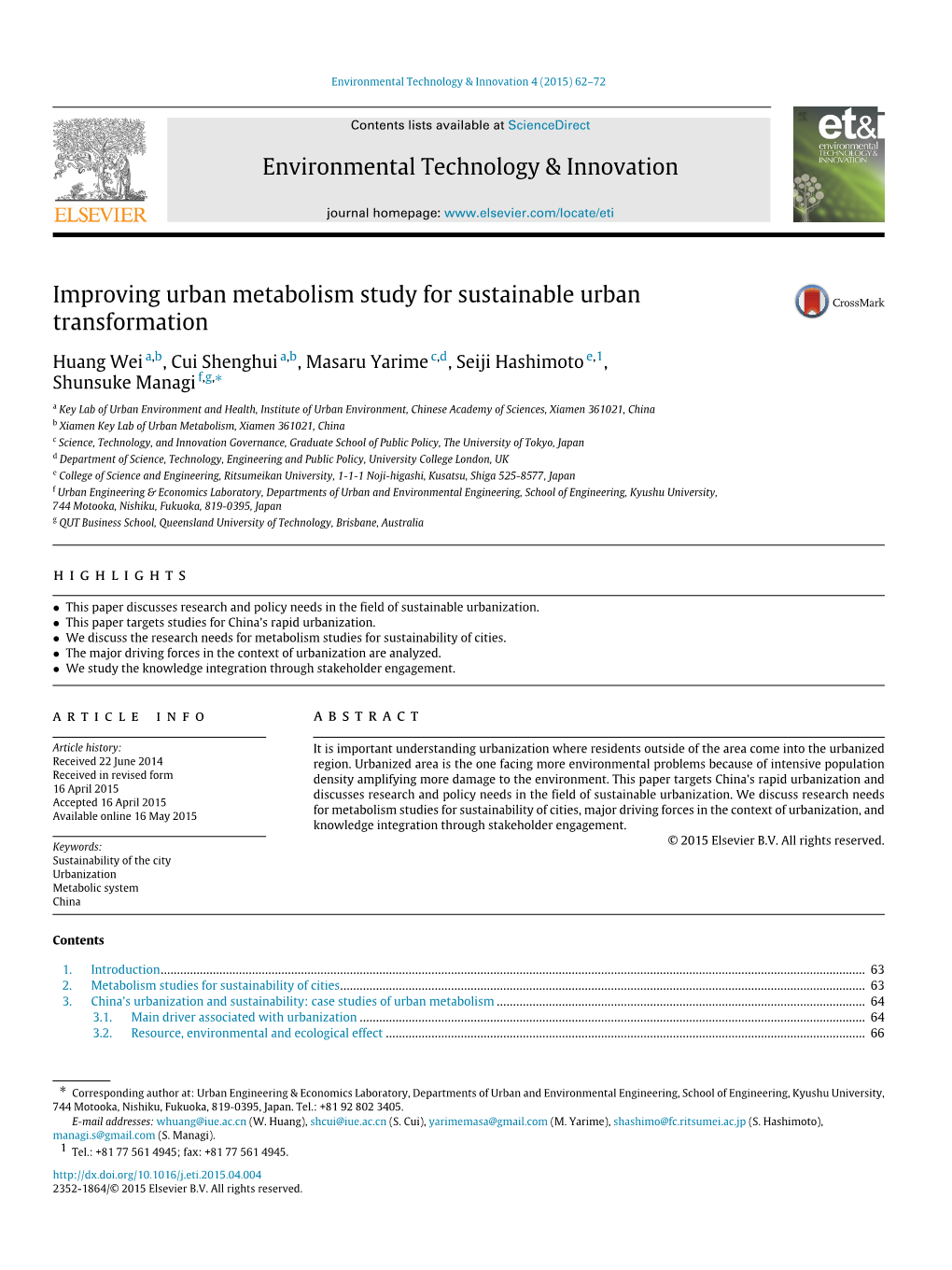 Improving Urban Metabolism Study for Sustainable Urban Transformation