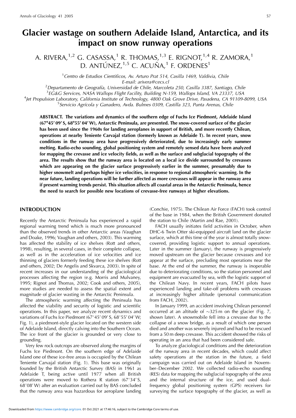 Glacier Wastage on Southern Adelaide Island, Antarctica, and Its Impact on Snow Runway Operations