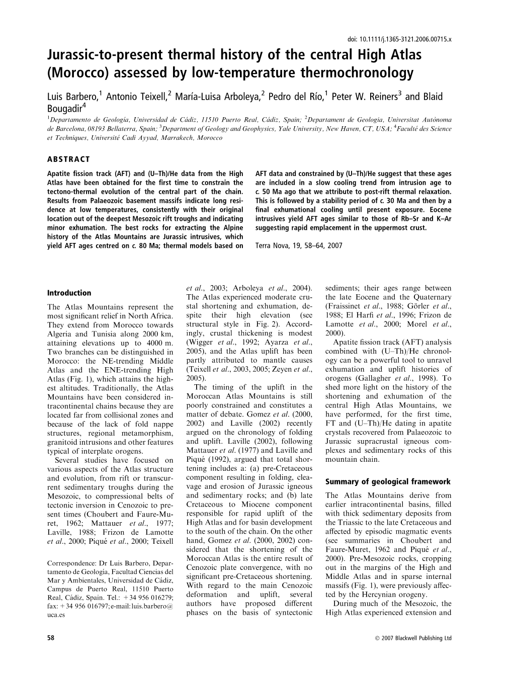 Jurassic-To-Present Thermal History of the Central High Atlas (Morocco) Assessed by Low-Temperature Thermochronology