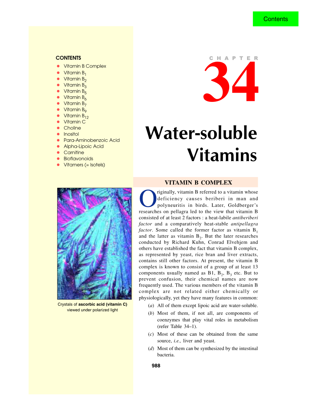 WATER-SOLUBLE VITAMINS 989 Table 34–1