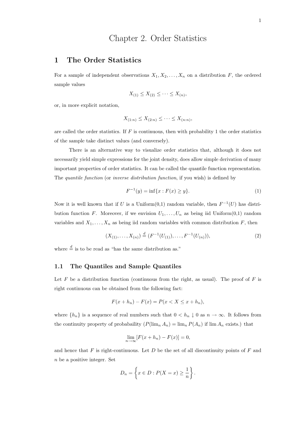 Chapter 2. Order Statistics