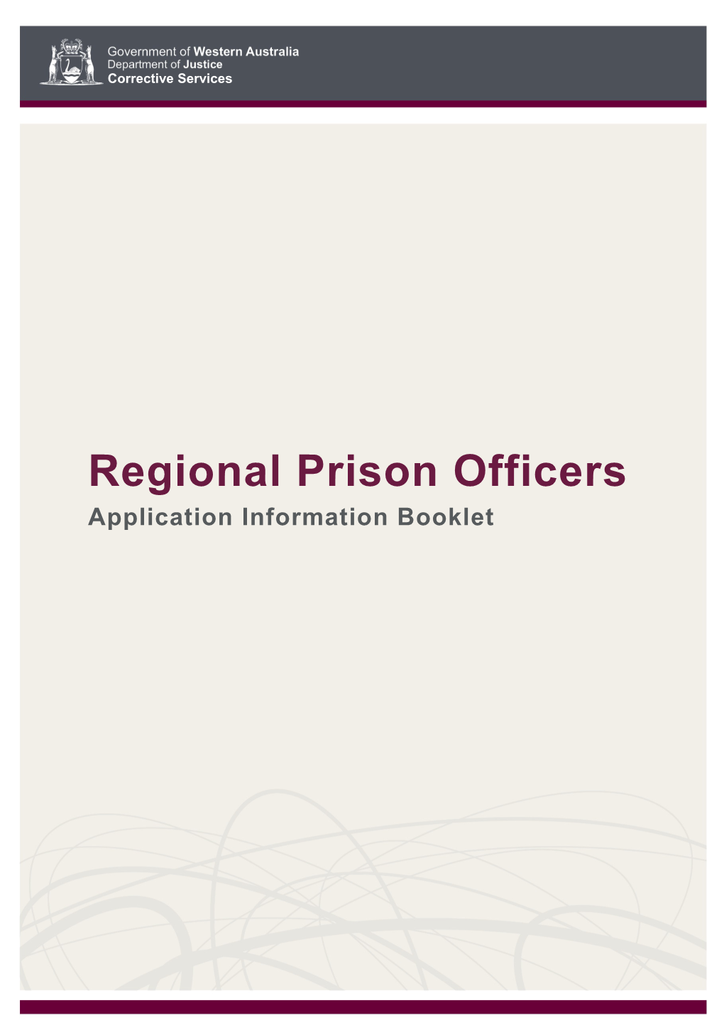 Regional Prison Officers Application Information Booklet