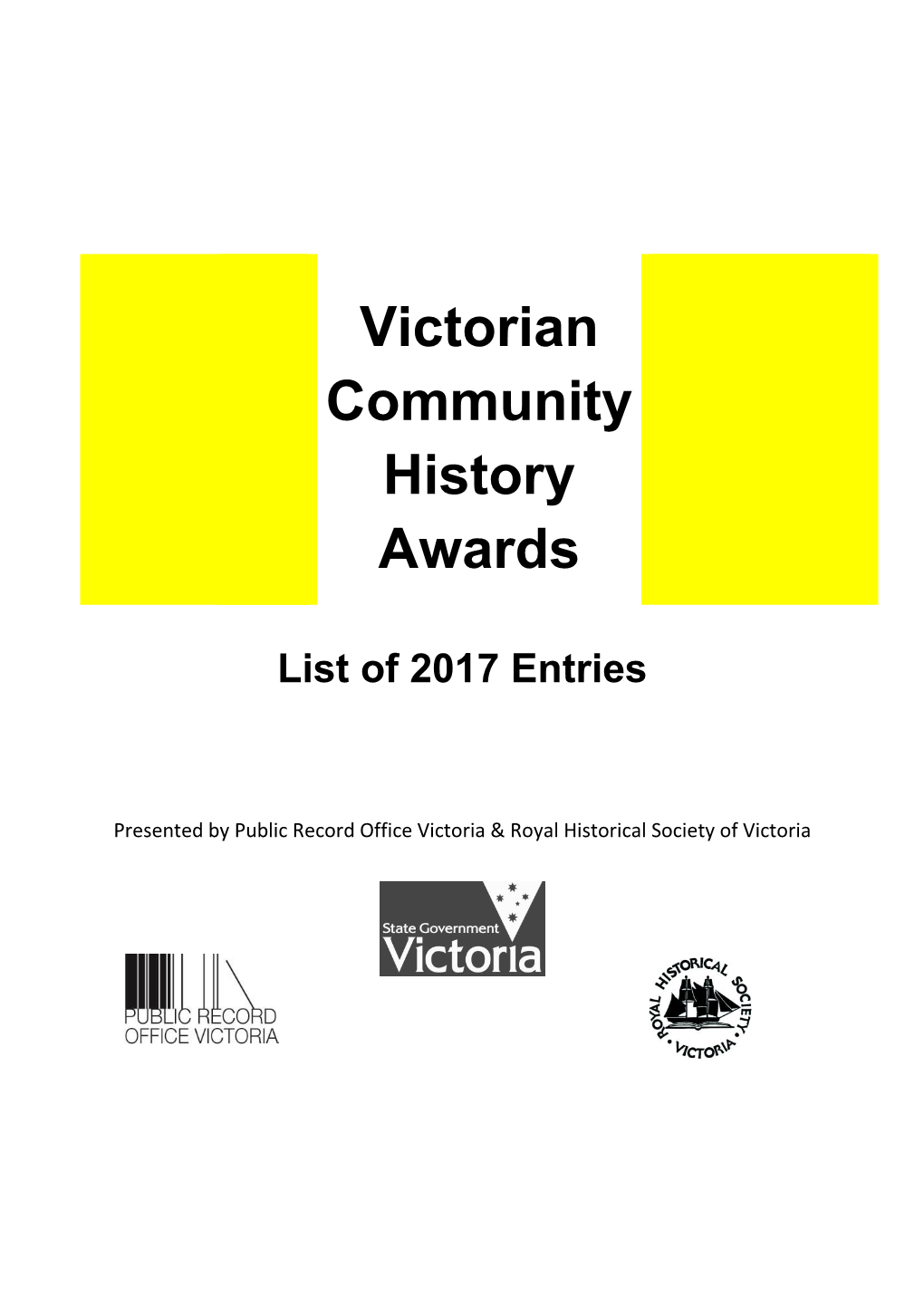 Victorian Community History Awards