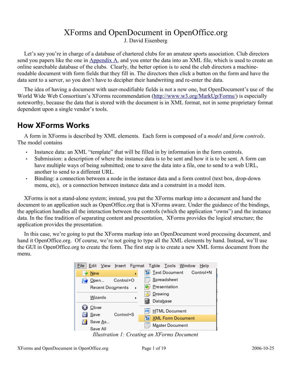 Xforms and Opendocument in Openoffice.Org J