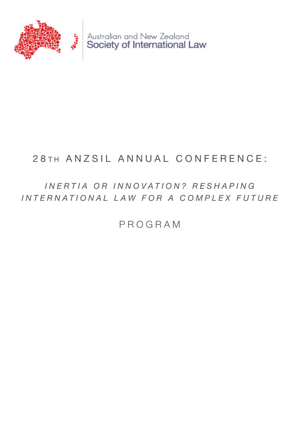2 8 T H Anzsil Annual Conference: Program
