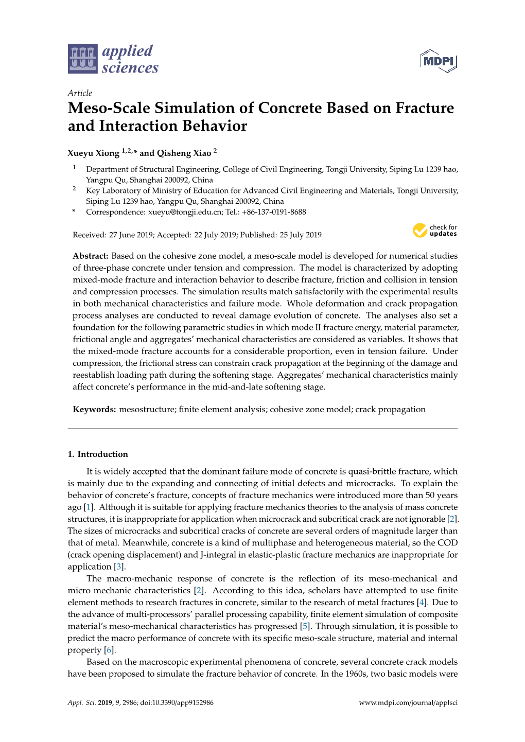 Meso-Scale Simulation of Concrete Based on Fracture and Interaction Behavior