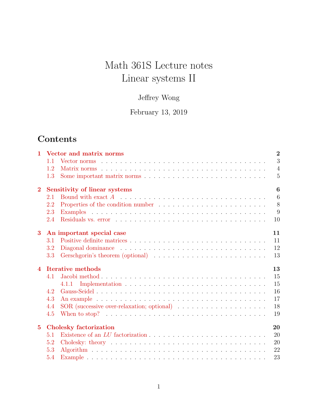 Math 361S Lecture Notes Linear Systems II