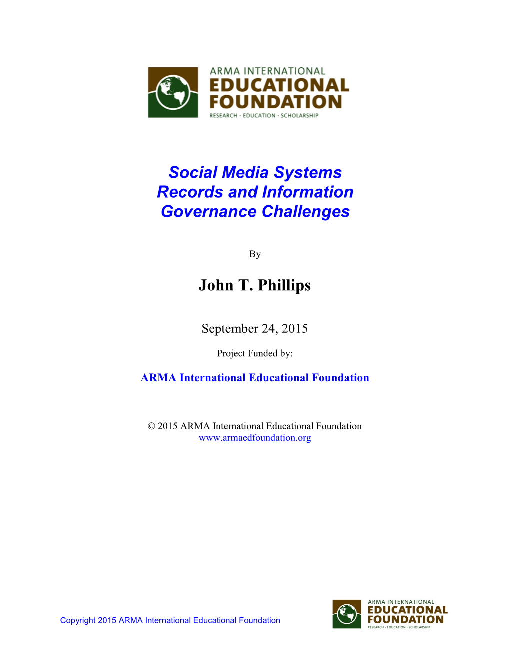 Social Media Systems Records and Information Governance Challenges