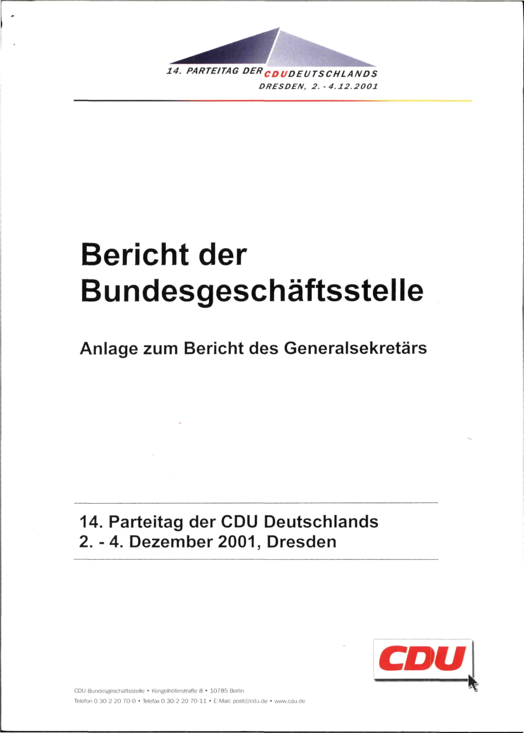 Bericht Der Bundesgeschäftsstelle