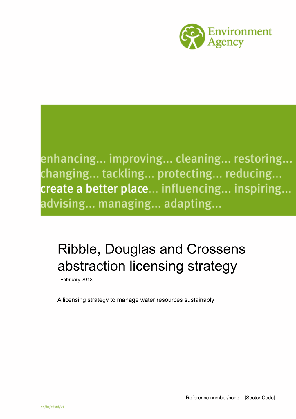 Ribble, Douglas and Crossens Abstraction Licensing Strategy