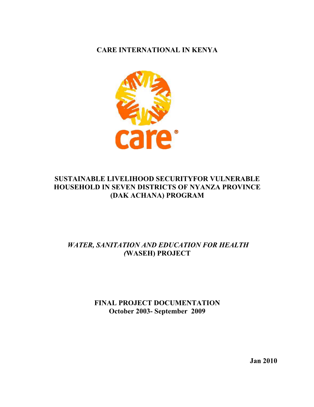 Care International in Kenya Sustainable Livelihood