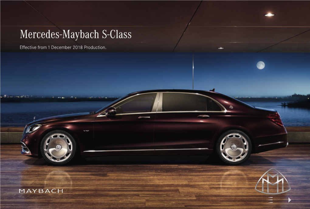 Mercedes-Maybach S-Class Effective from 1 December 2018 Production