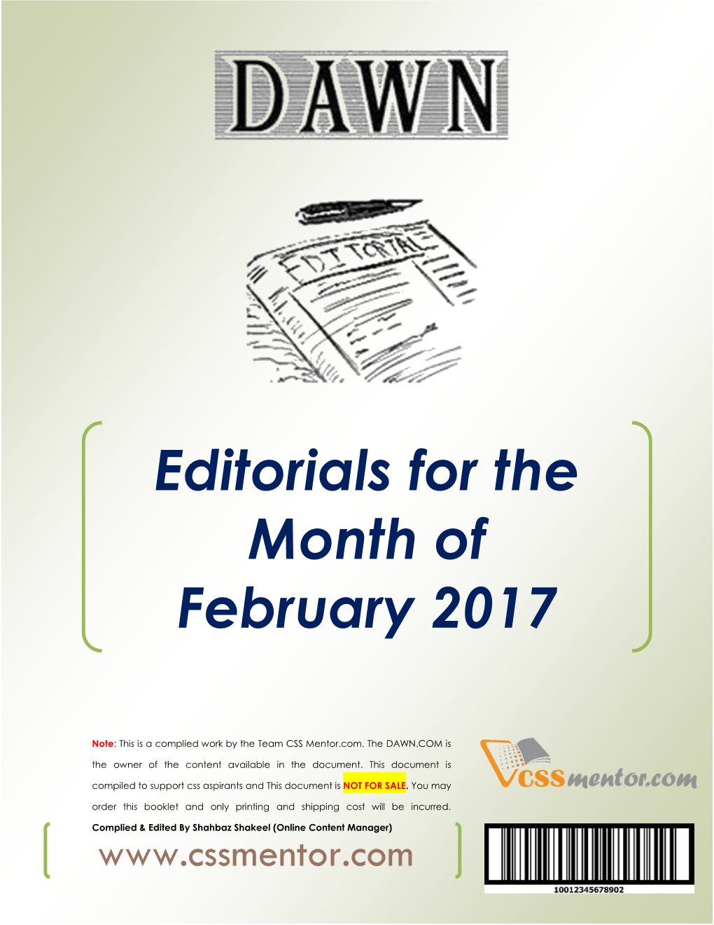 Editorials for the Month of February 2017