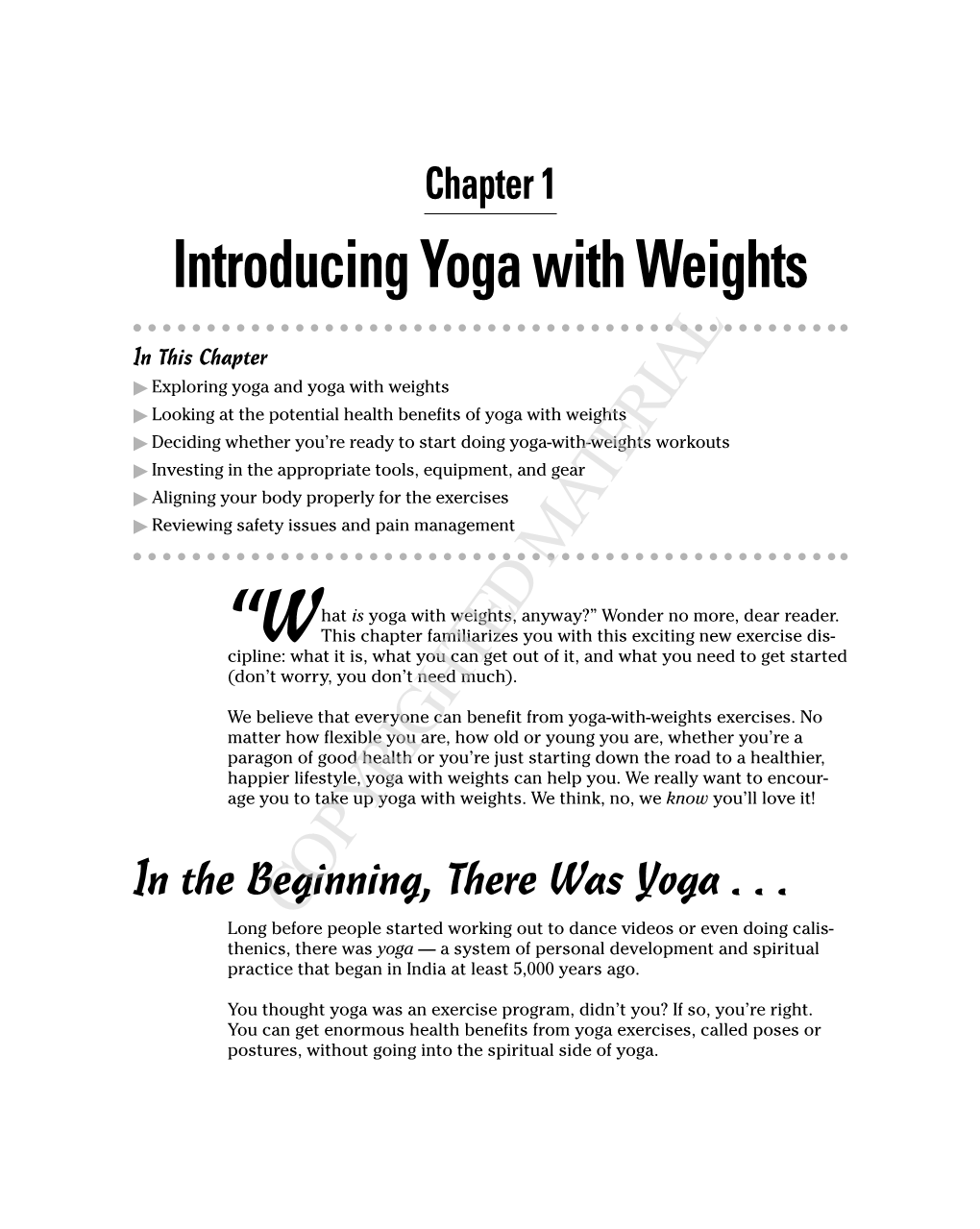 Introducing Yoga with Weights