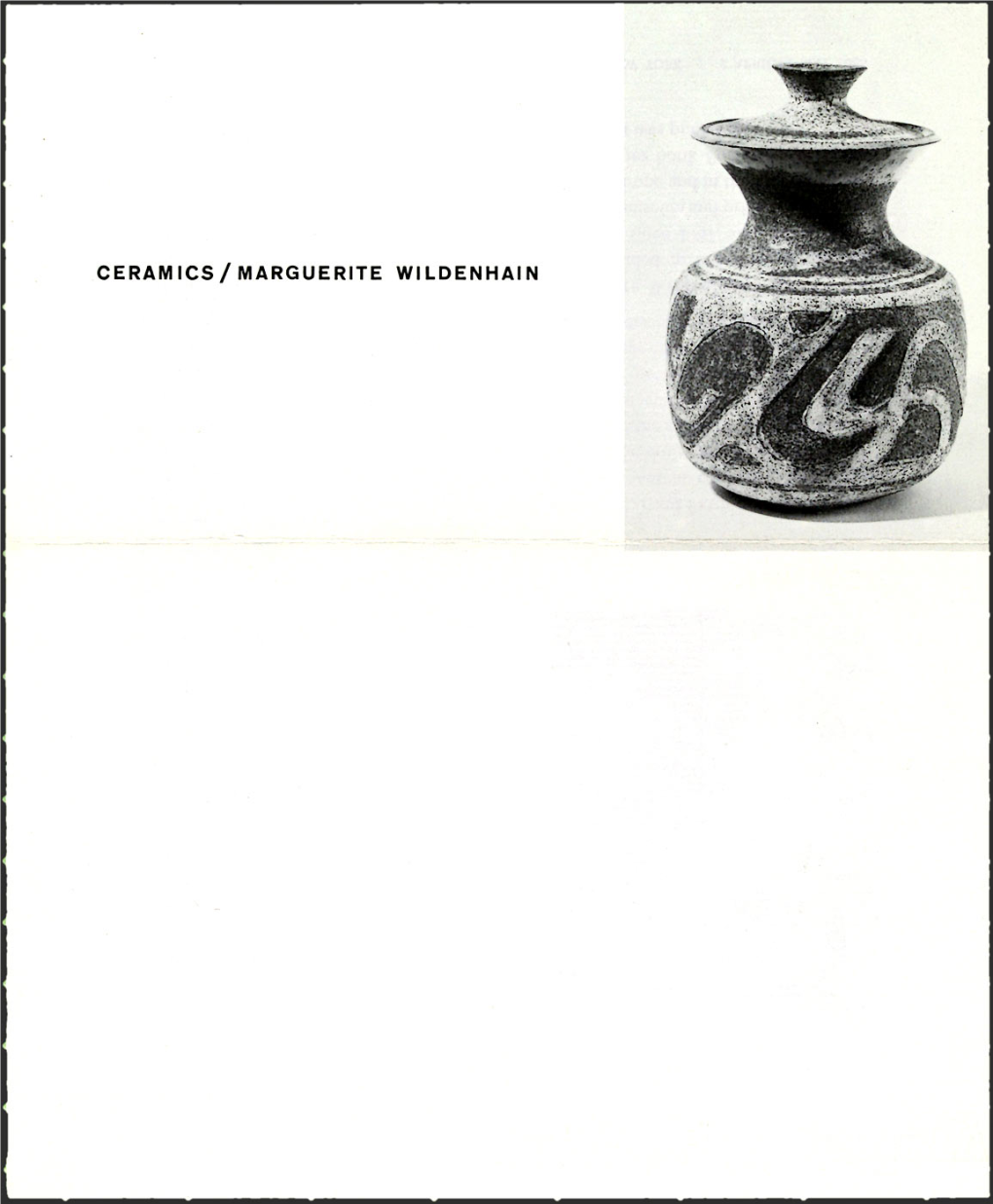 Ceramics/ Marguerite Wildenhain
