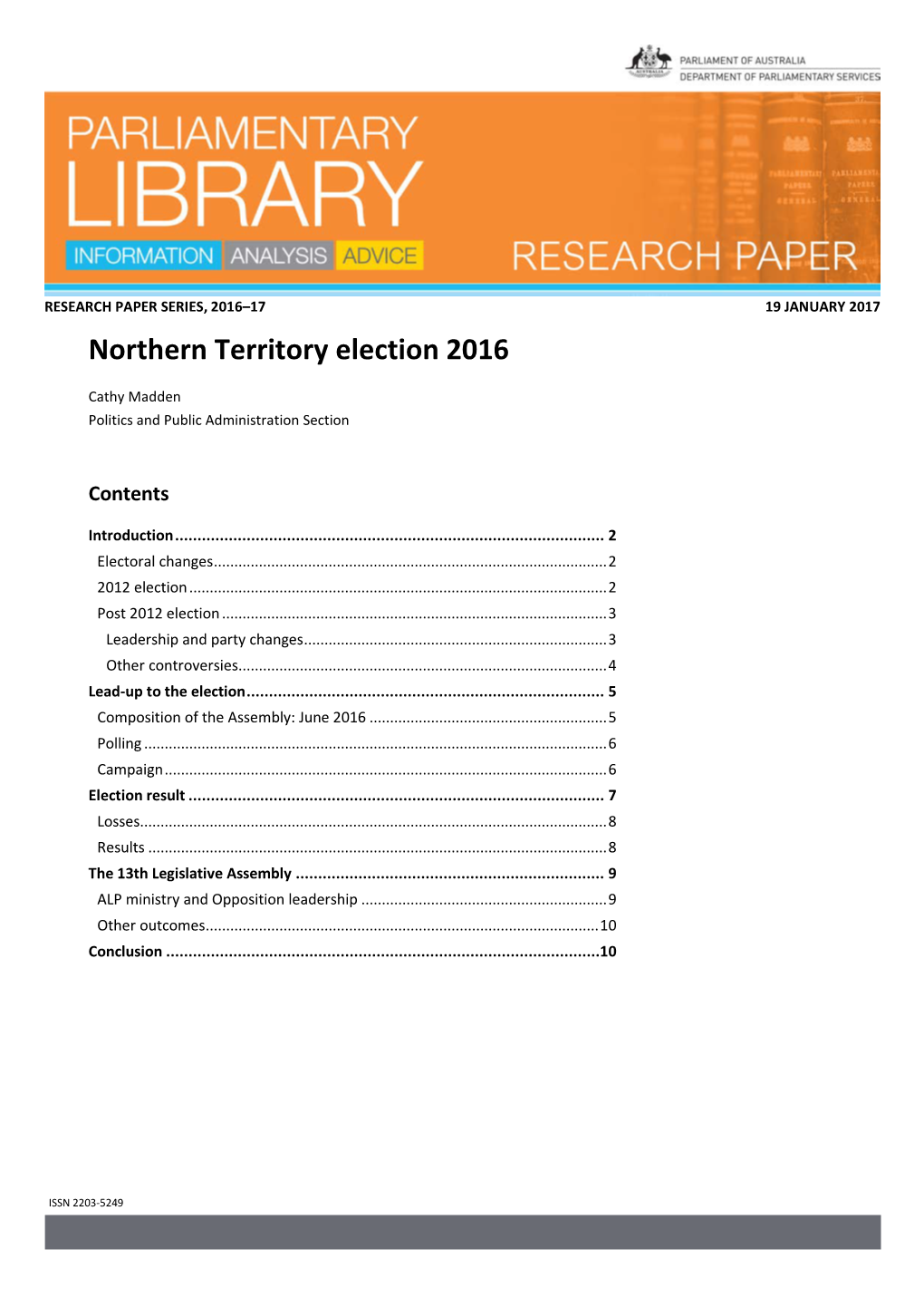 Northern Territory Election 2016