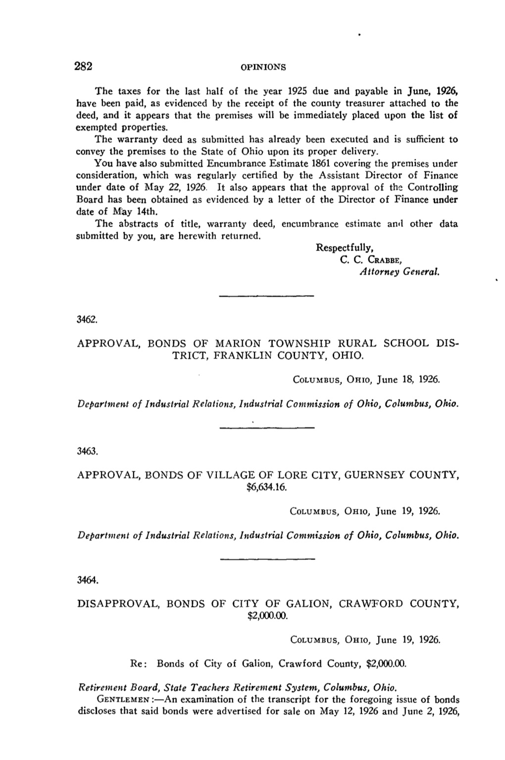 The Taxes for the Last Half of the Year 1925 Due and Payable in June