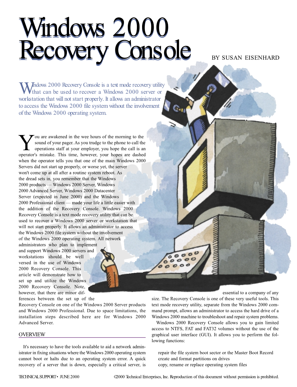 Windows 2000 Recovery Console Windows 2000 Recovery