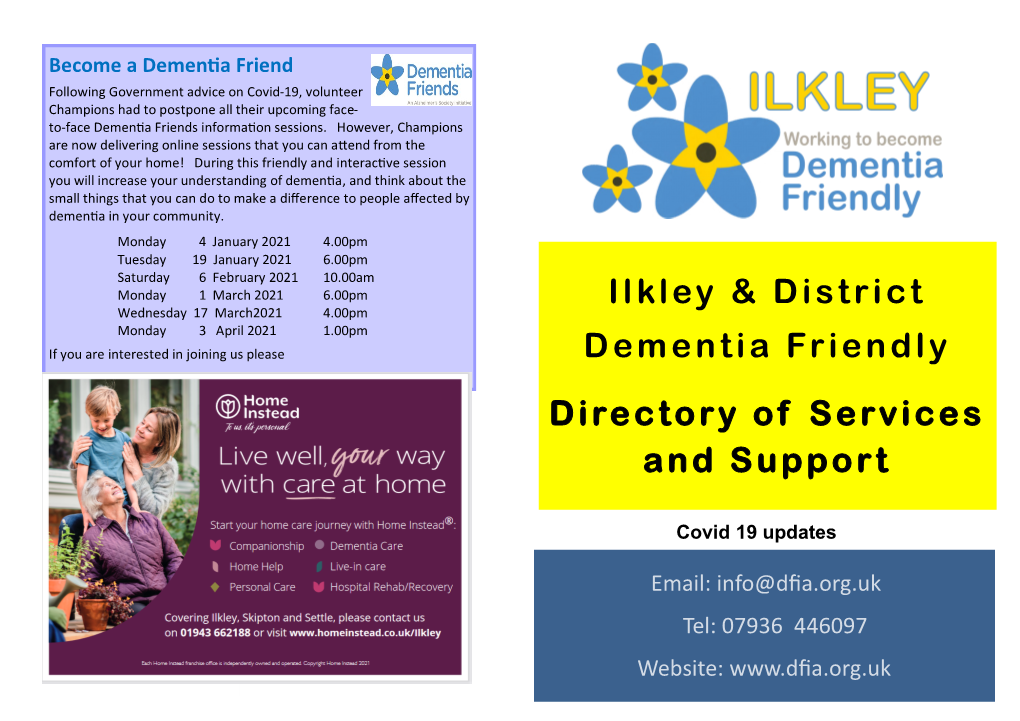 Ilkley & District Dementia Friendly Directory of Services and Support