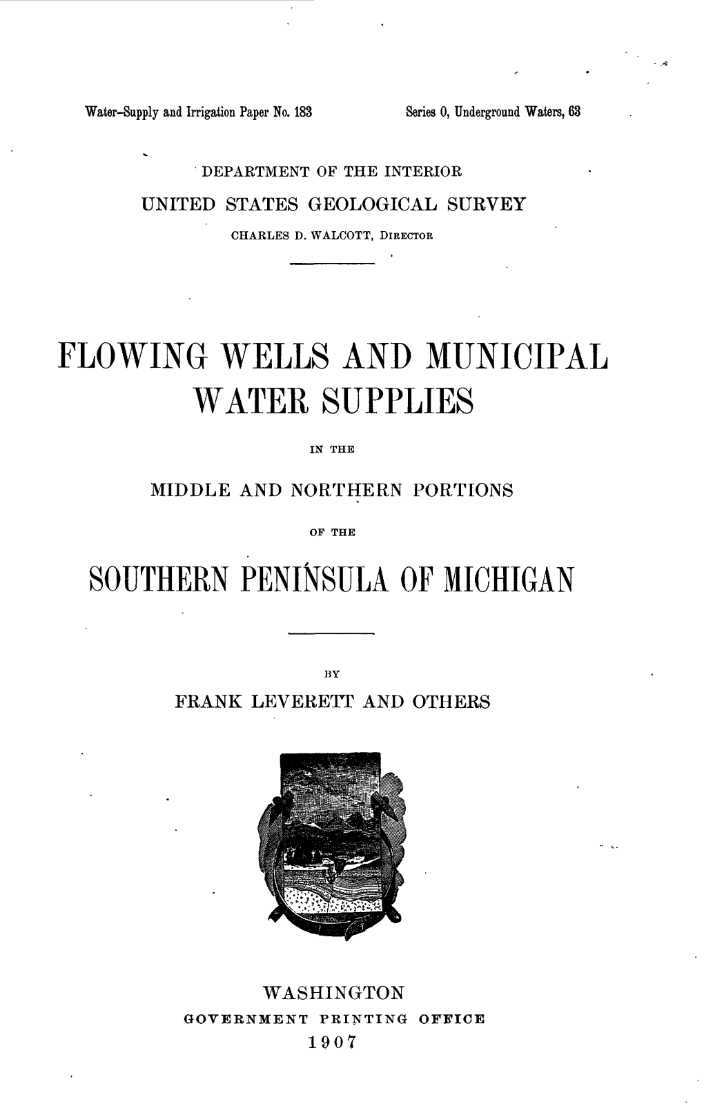 Flowing Wells and Municipal Water Supplies Southern