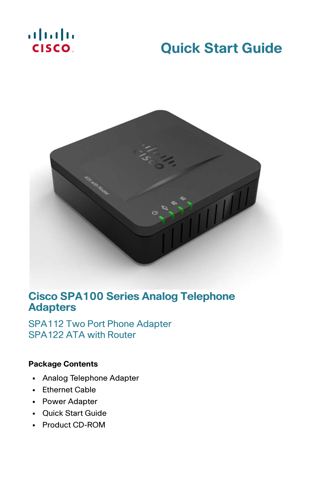 Cisco SPA100 Series Phone Adapters Quick Start Guide