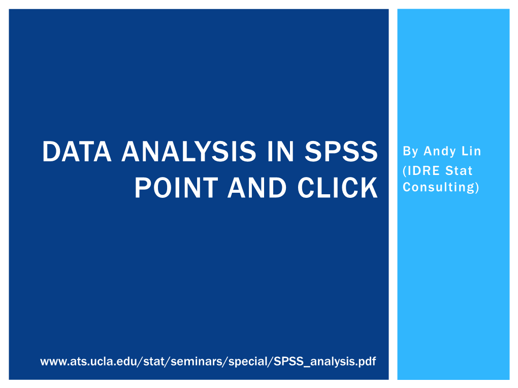 Data Analysis Using SPSS