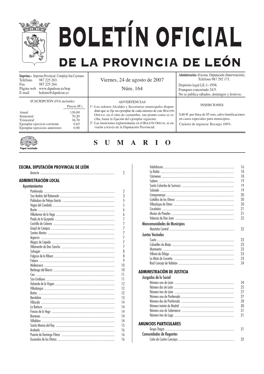 Boletín Oficial De La Provincia De León