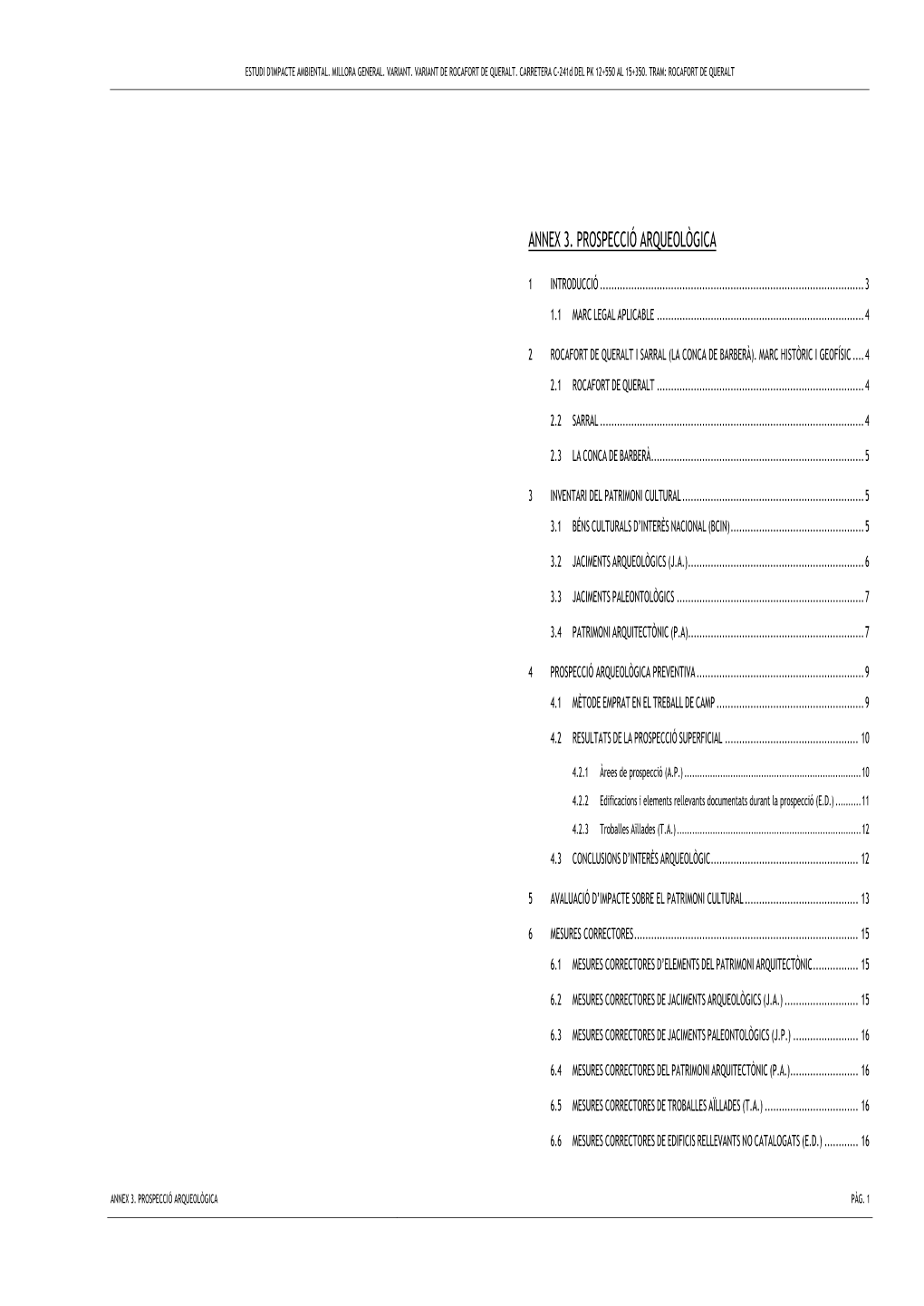 Annex 3. Prospecció Arqueològica