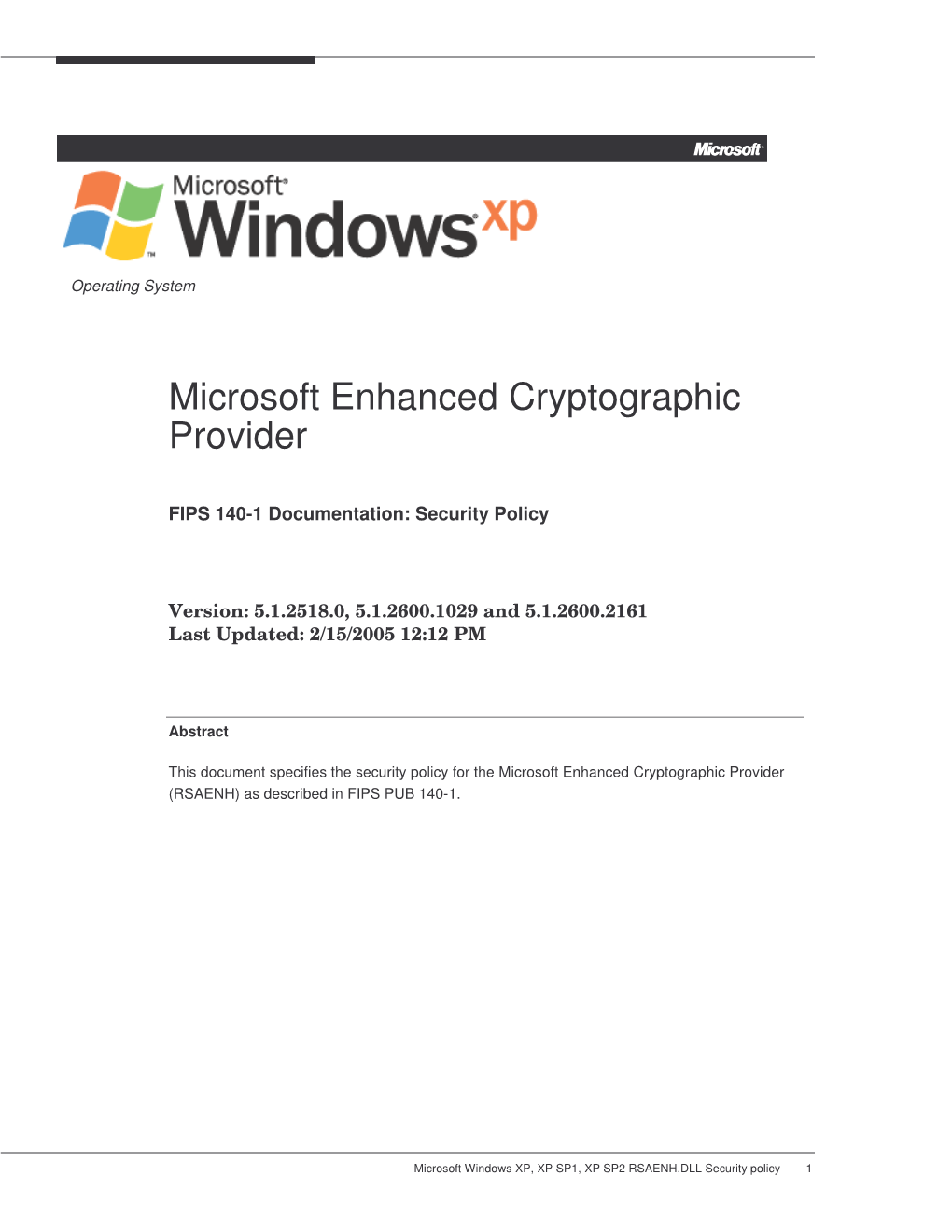 Microsoft Enhanced Cryptographic Provider