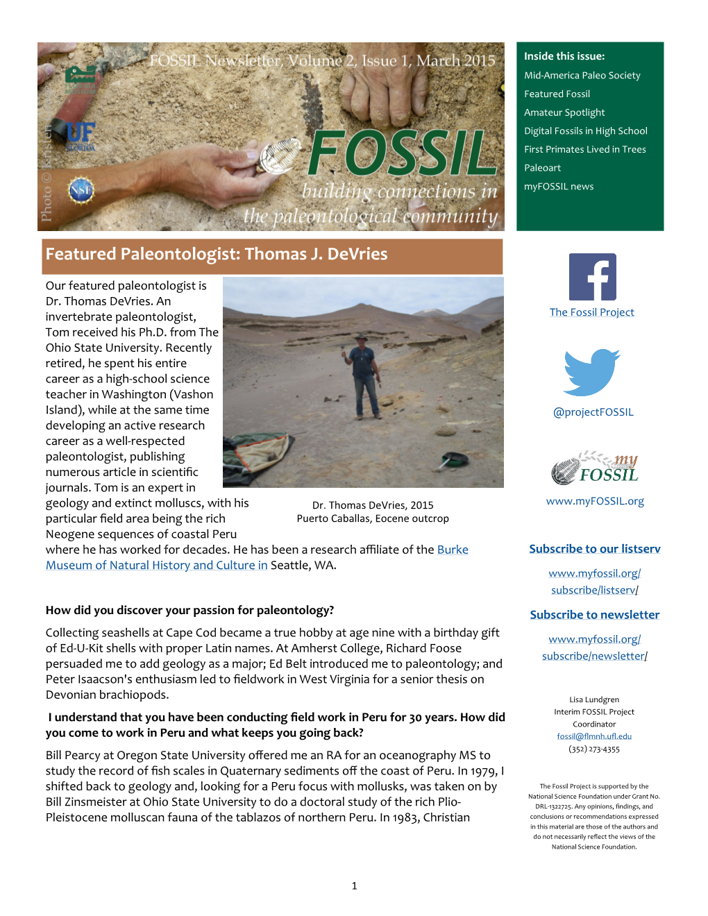 Featured Paleontologist: Thomas J. Devries