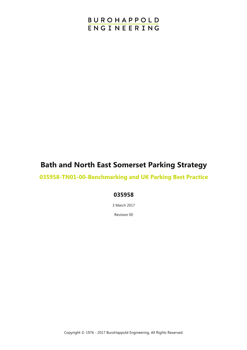 Benchmarking and UK Parking Best Practice