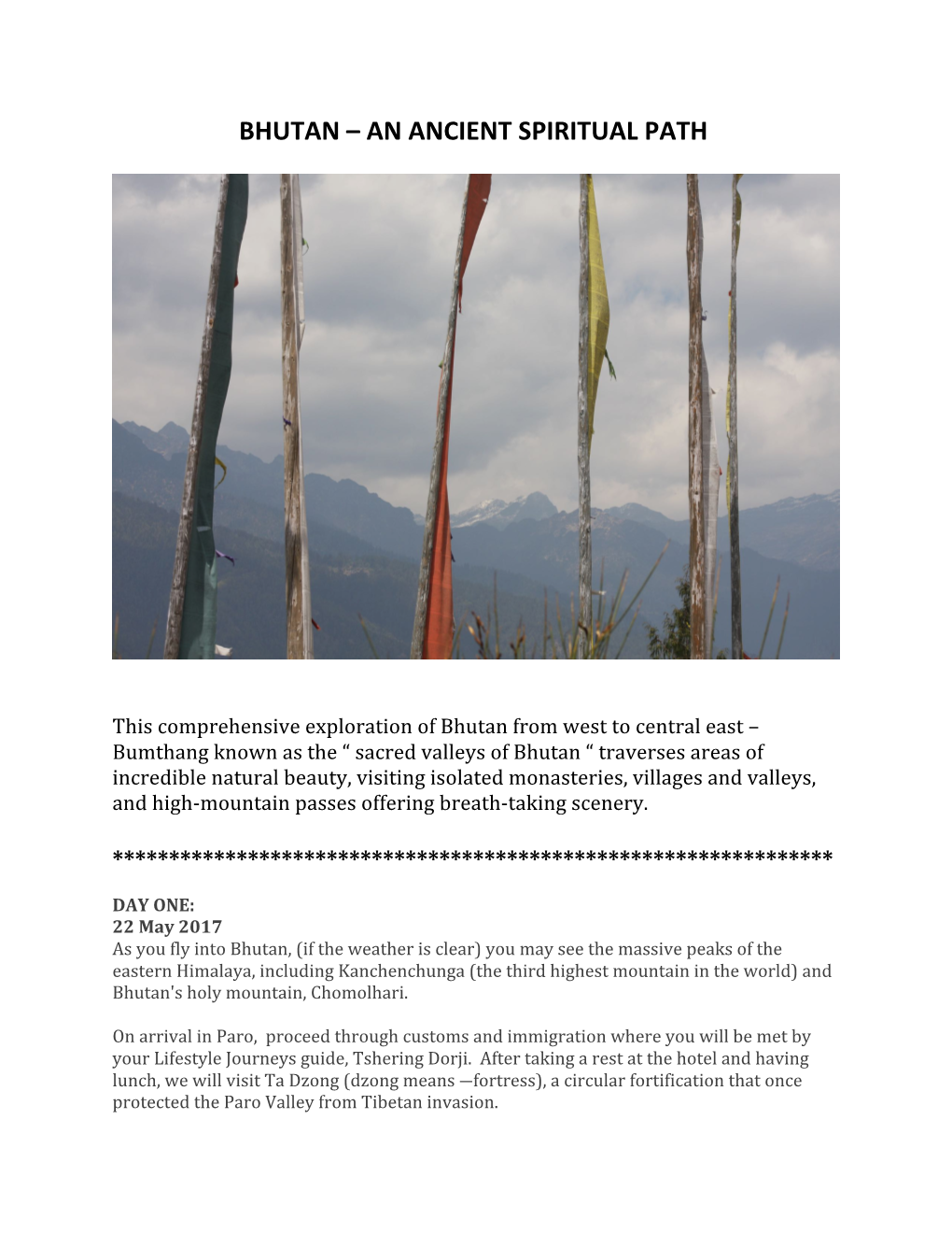 Bhutan – an Ancient Spiritual Path