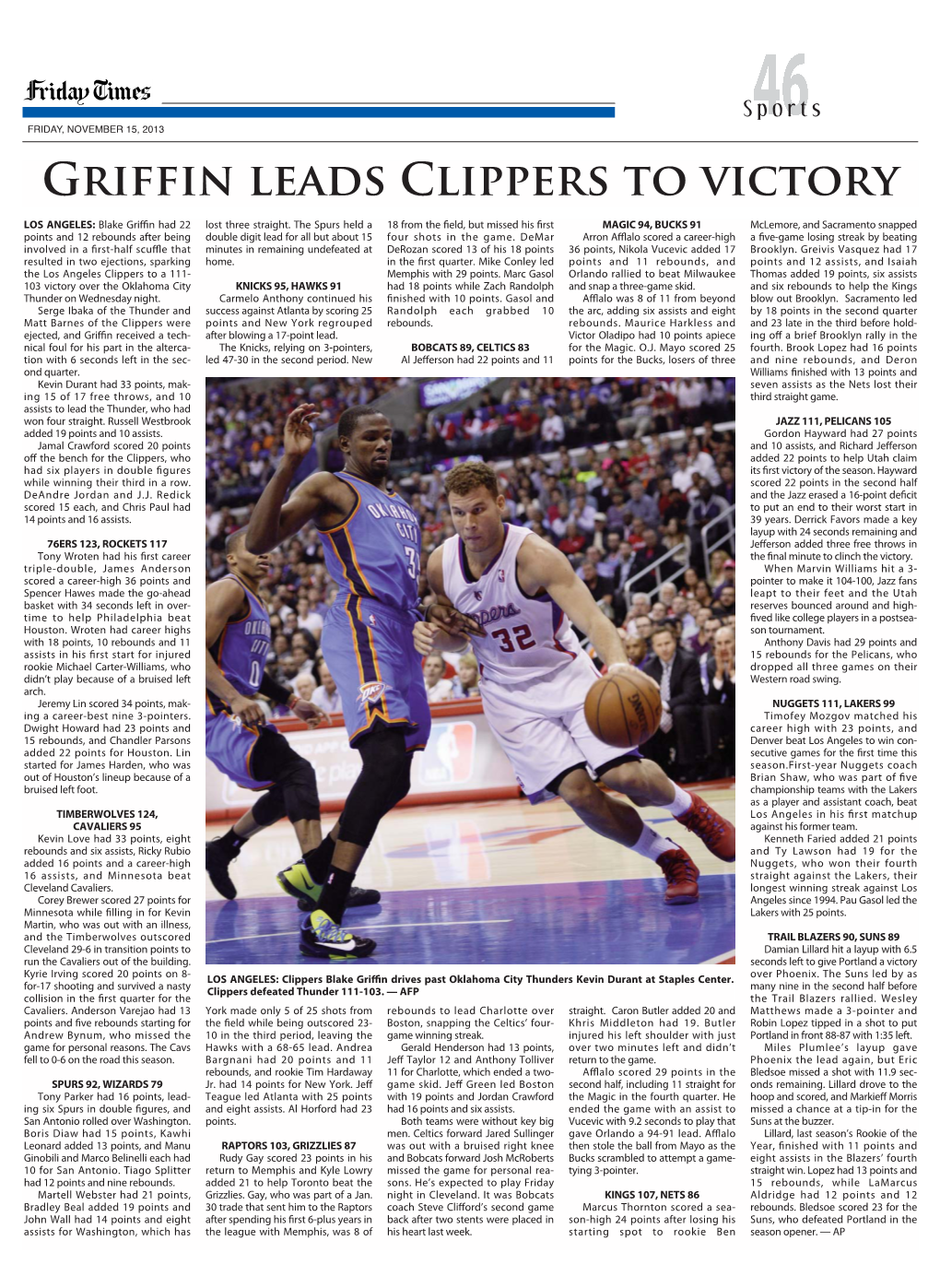 Griffin Leads Clippers to Victory