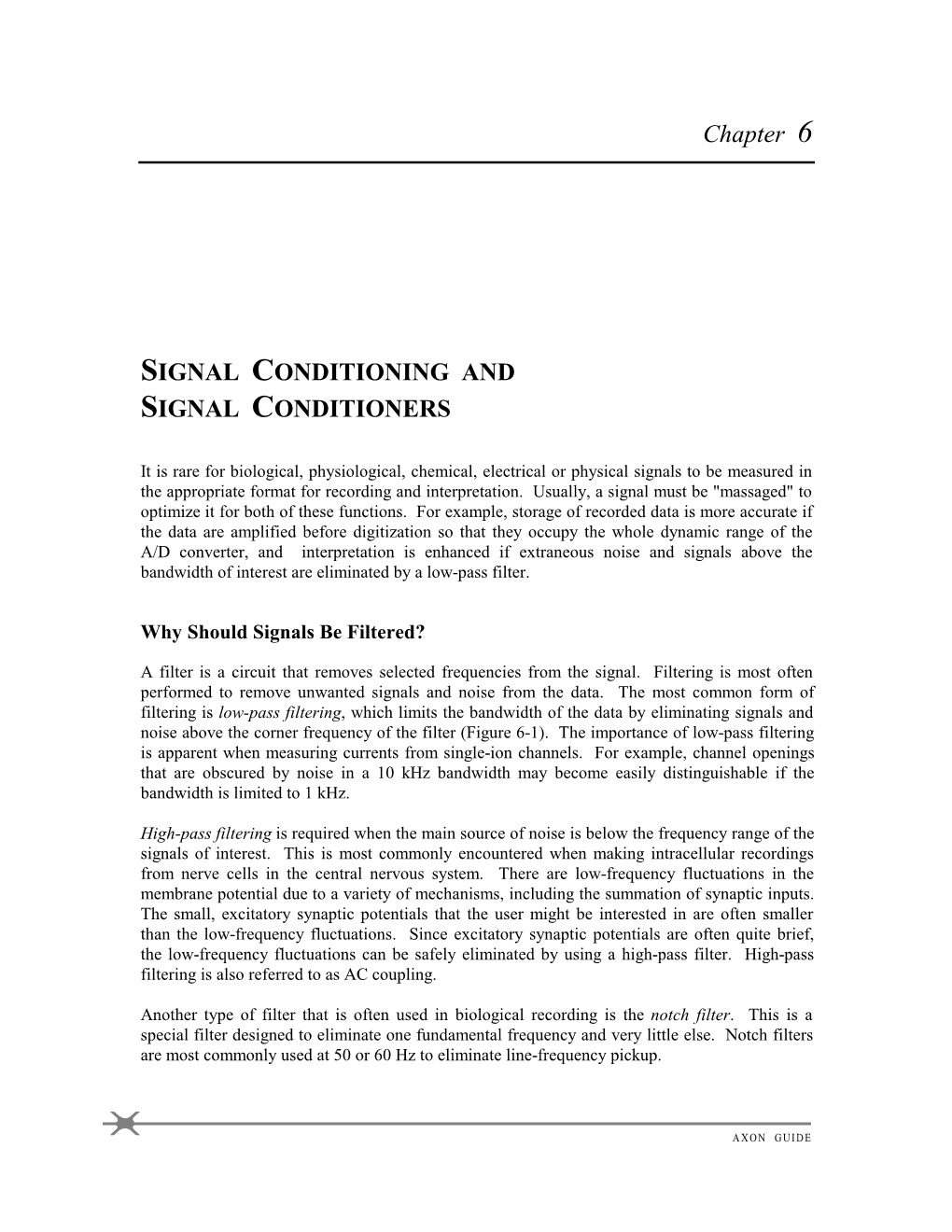 Chapter 6 SIGNAL CONDITIONING and SIGNAL CONDITIONERS