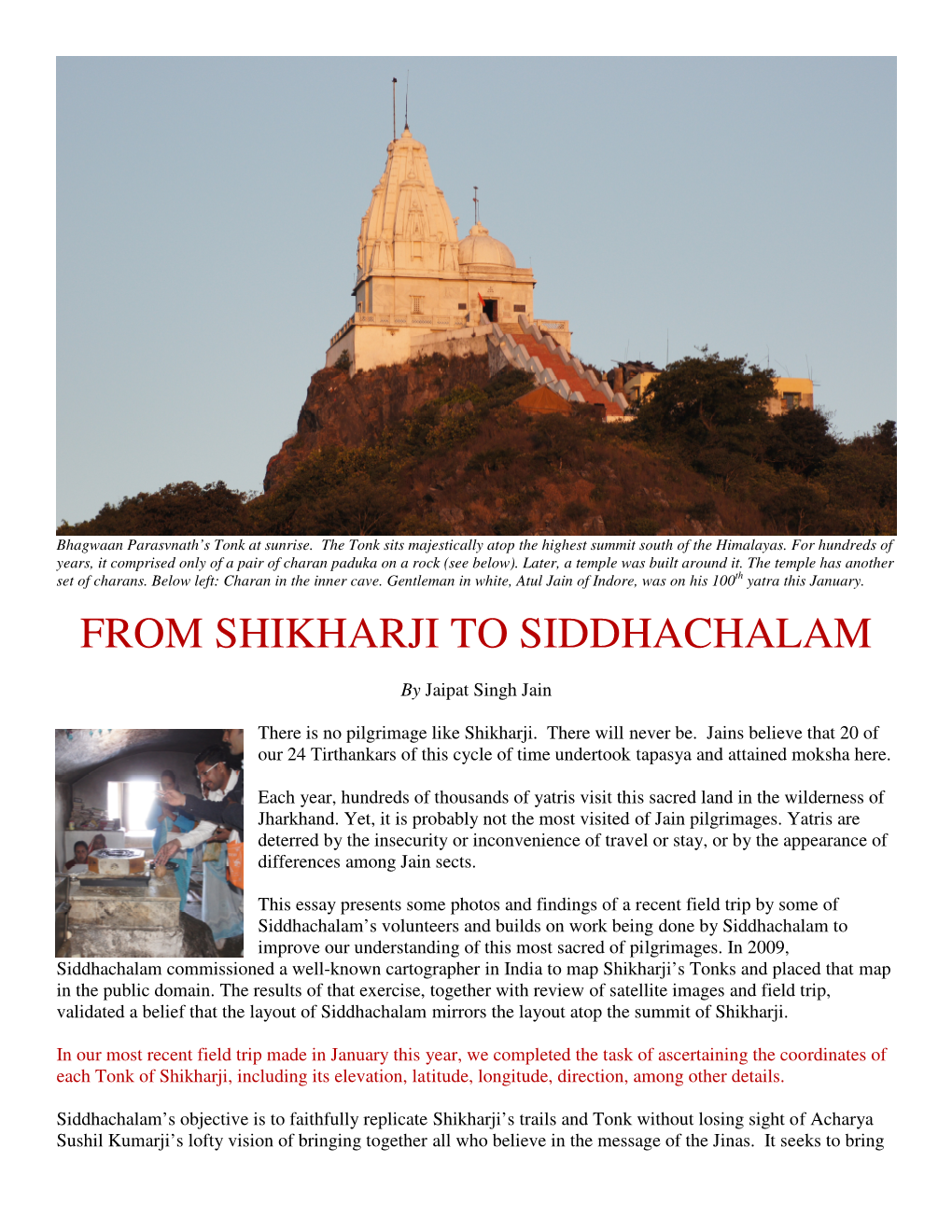 From Shikharji to Siddhachalam
