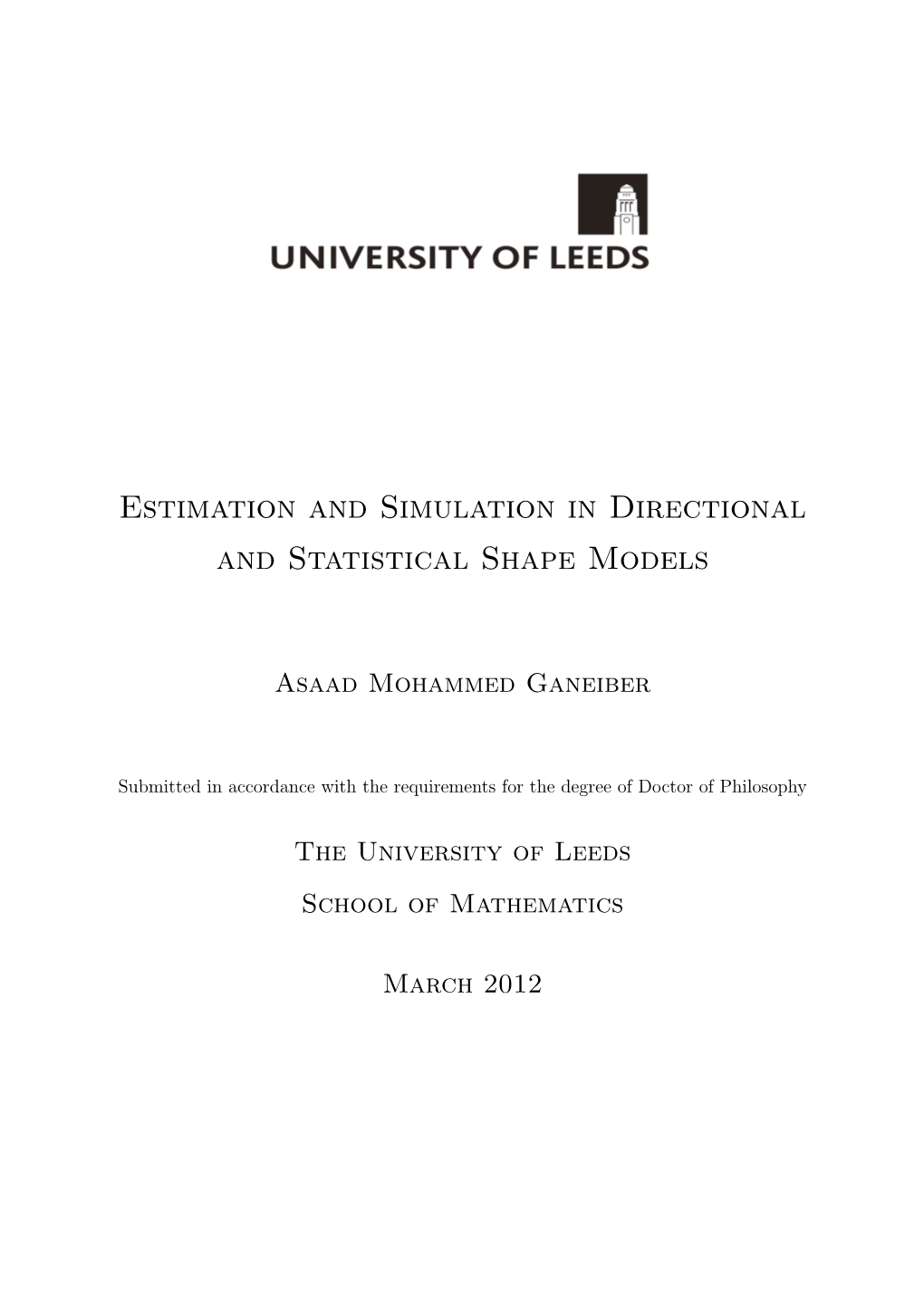 Estimation and Simulation in Directional and Statistical Shape Models