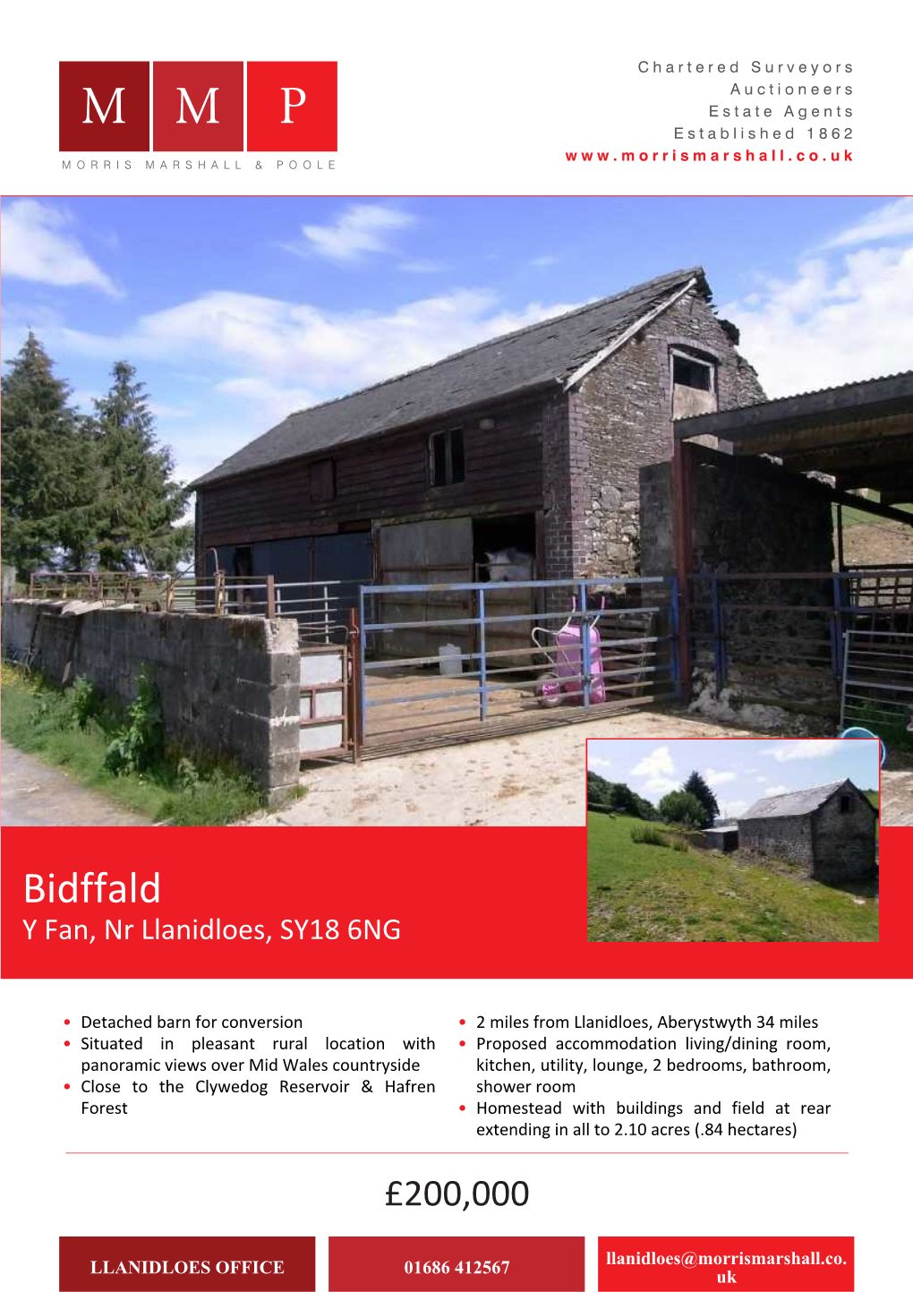 Bidffald Y Fan, Nr Llanidloes, SY18 6NG