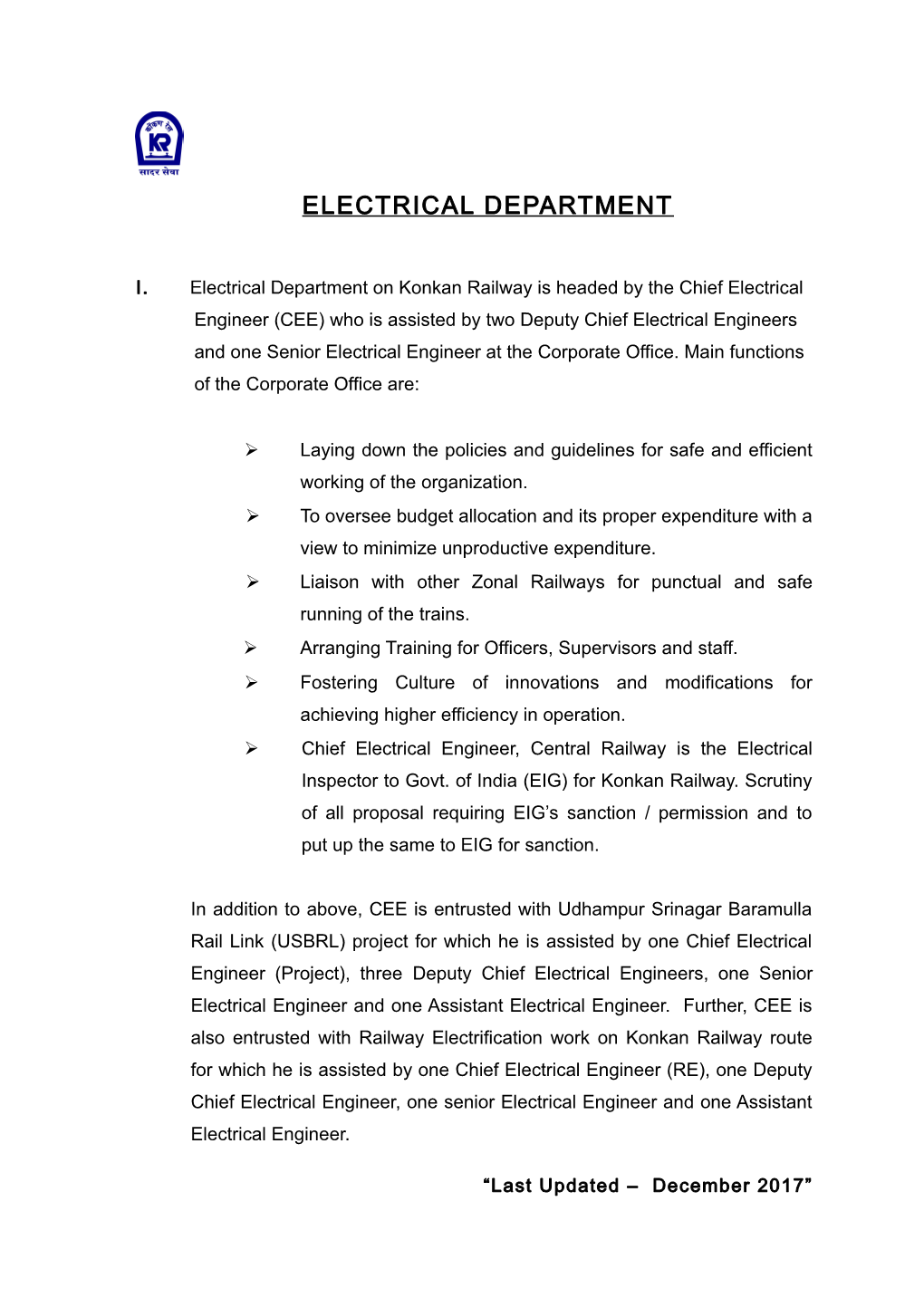 Electrical Department