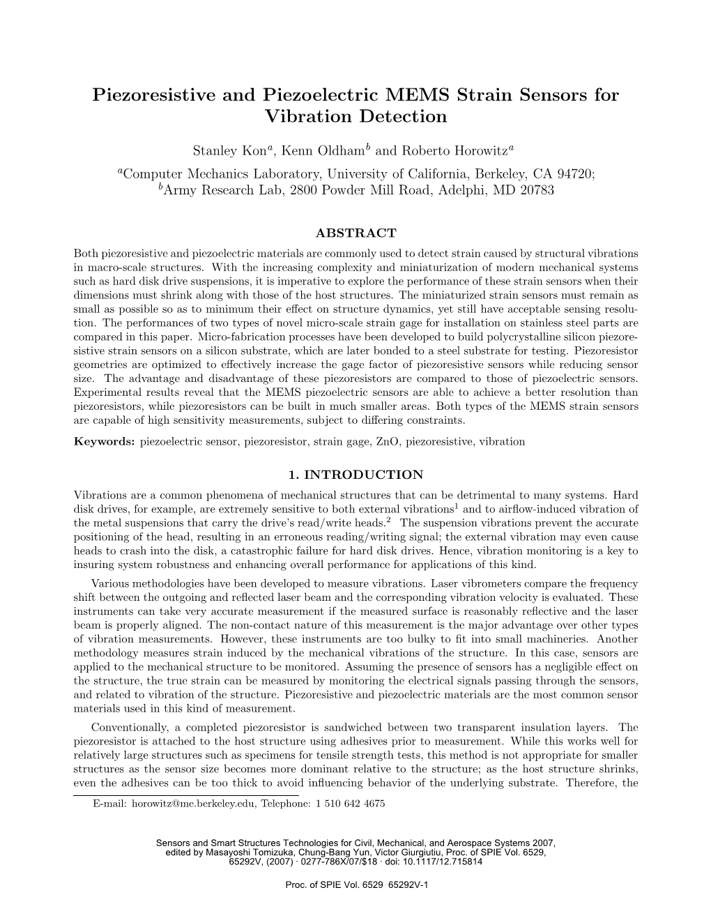 Piezoresistive and Piezoelectric MEMS Strain Sensors for Vibration Detection