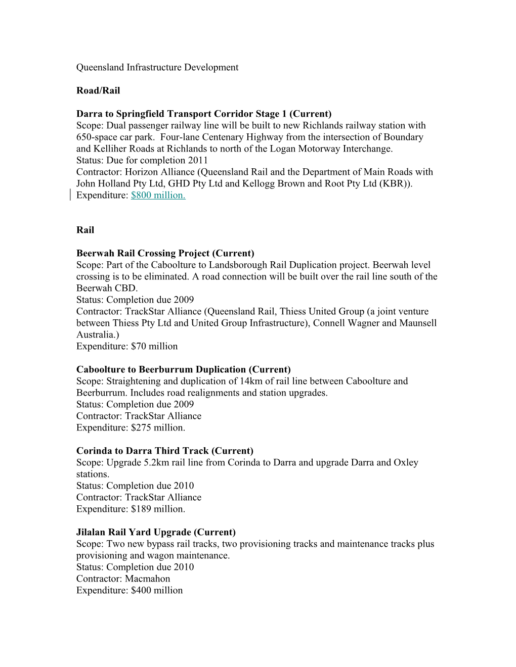 Darra to Springfield Transport Corridor Stage 1 (Current)