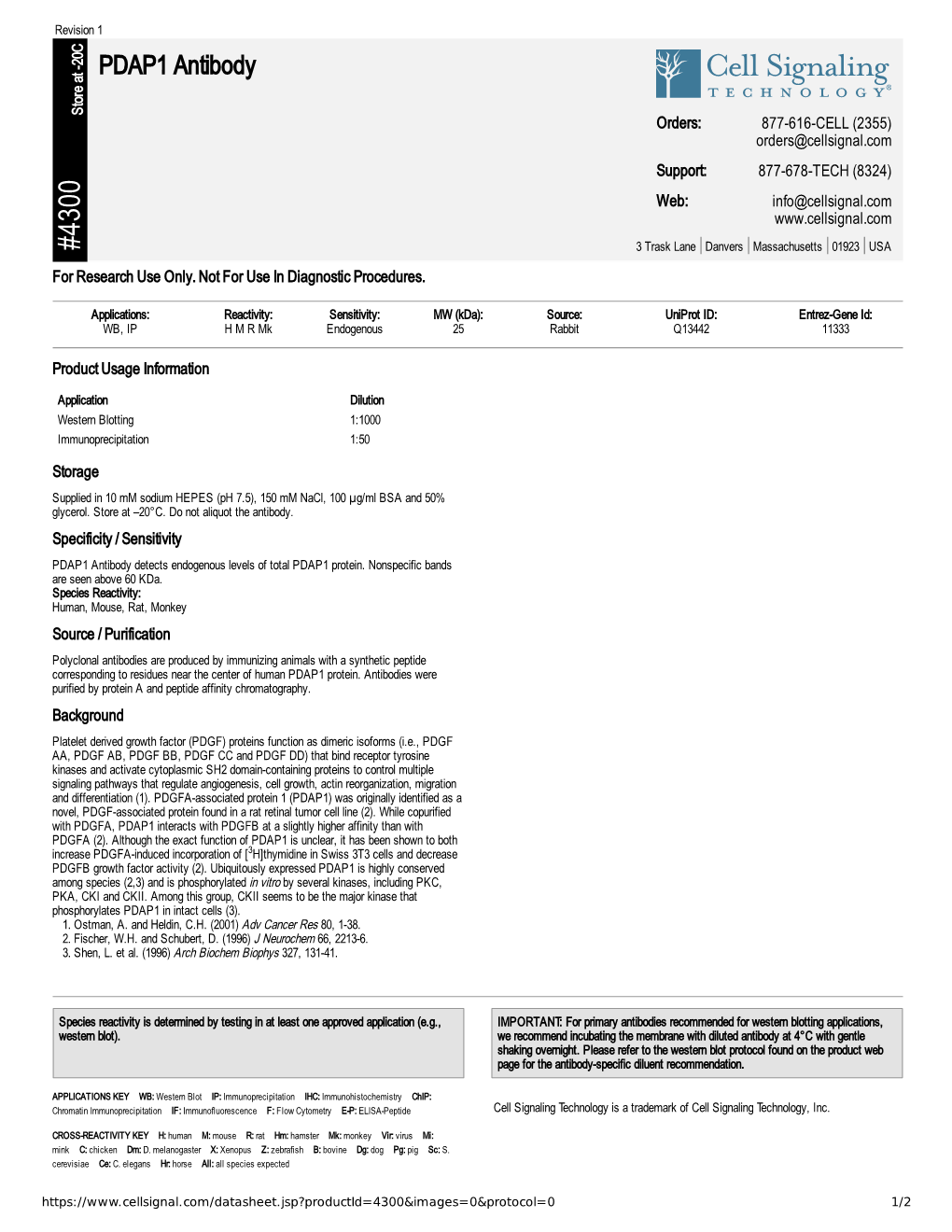 PDAP1 Antibody A